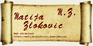 Matija Zloković vizit kartica
